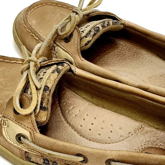 Sperry Top-Sider Angelfish 5.5M Boat Shoes Loafers Leather Upper Leopard Print - Picture 8 of 12